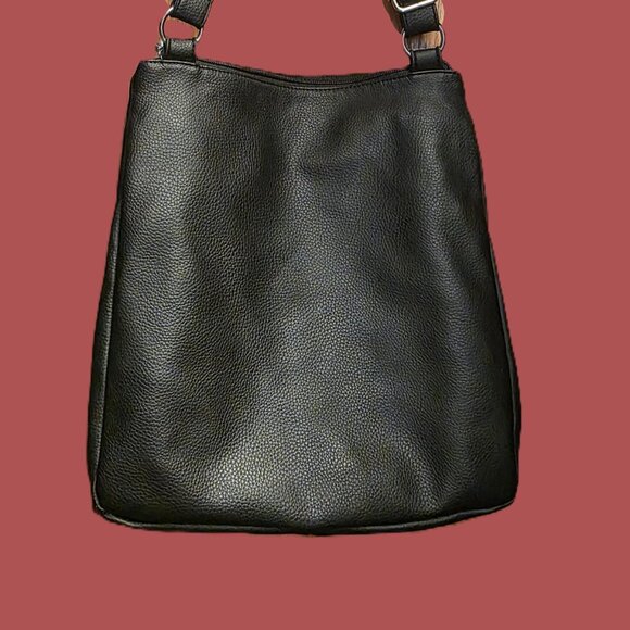 ROSETTI CROSSBODY PURSE HANDBAG BLACK Multiple Front Pockets Faux Leather - Picture 5 of 7